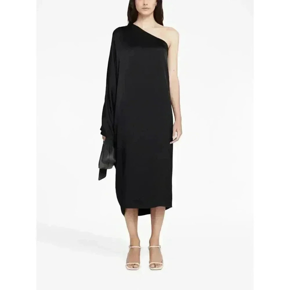 NEW NWT Rowan One-Sleeve Silk Dress Black Retails $500 - Picture 9 of 9